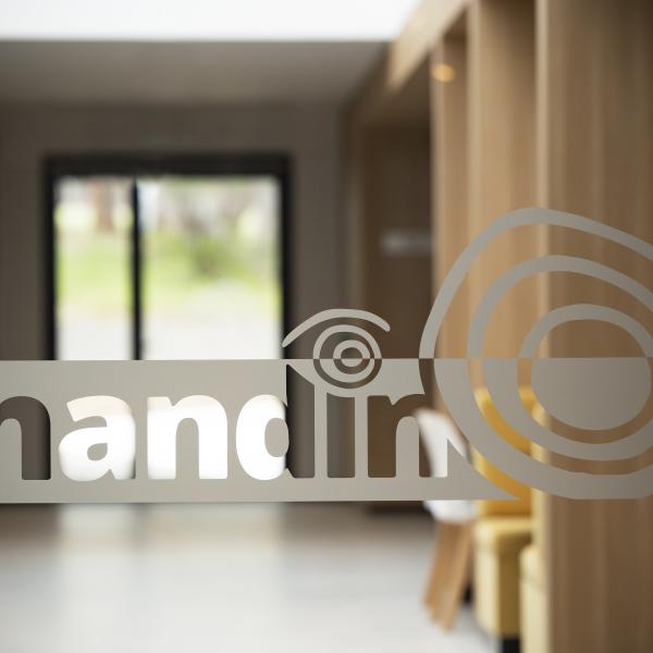 A look through the front doors of the nandin building