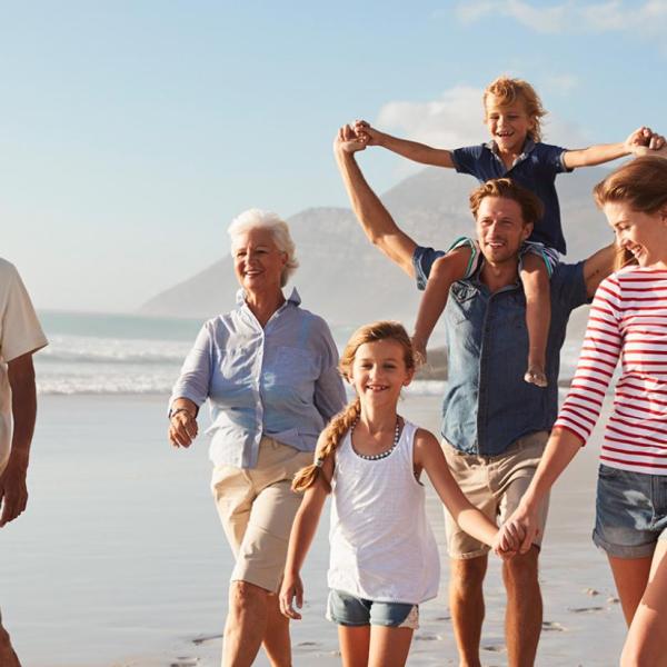 Family on the beach