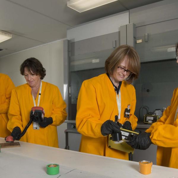 On site radiation safety training course with four participants