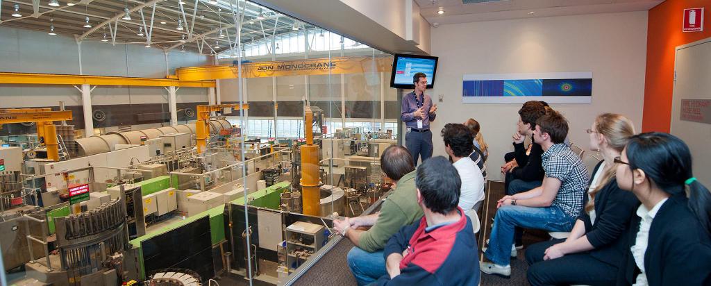 Visitors in the Neutron Guide Hall