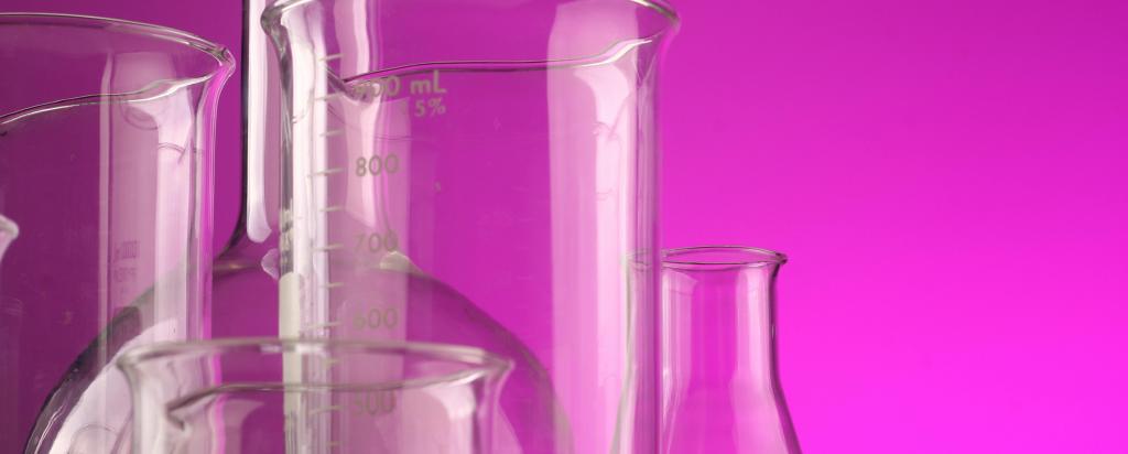 Stock image of beakers