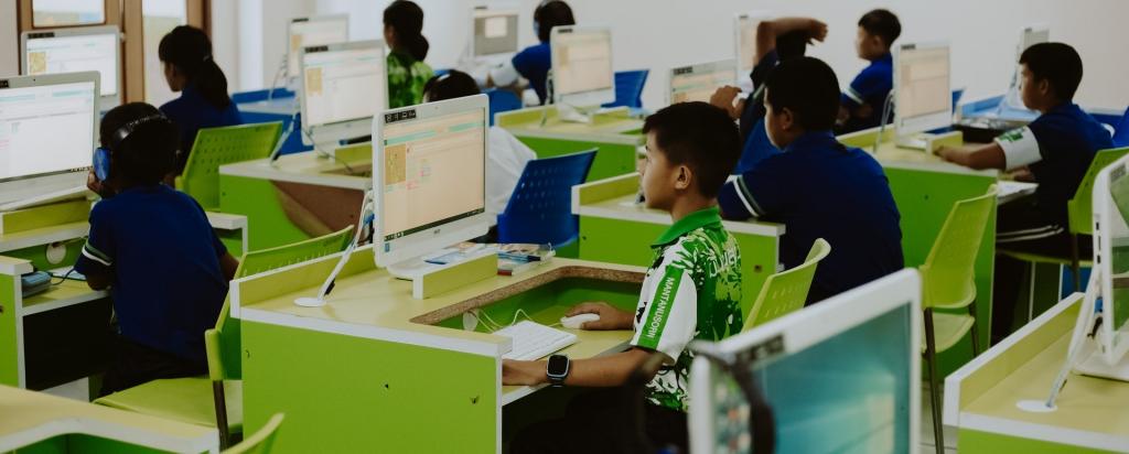 students coding